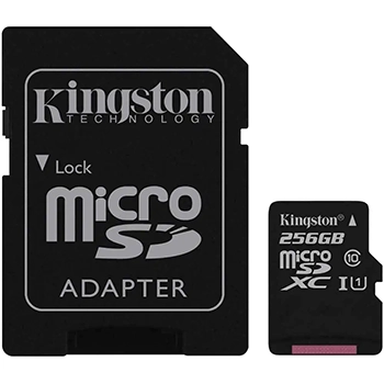 کارت حافظه microSDHC کینگستون کلاس 10 استاندارد UHC-I U1 سرعت 80MBps همراه با آداپتور SD ظرفیت 256 گیگابایت